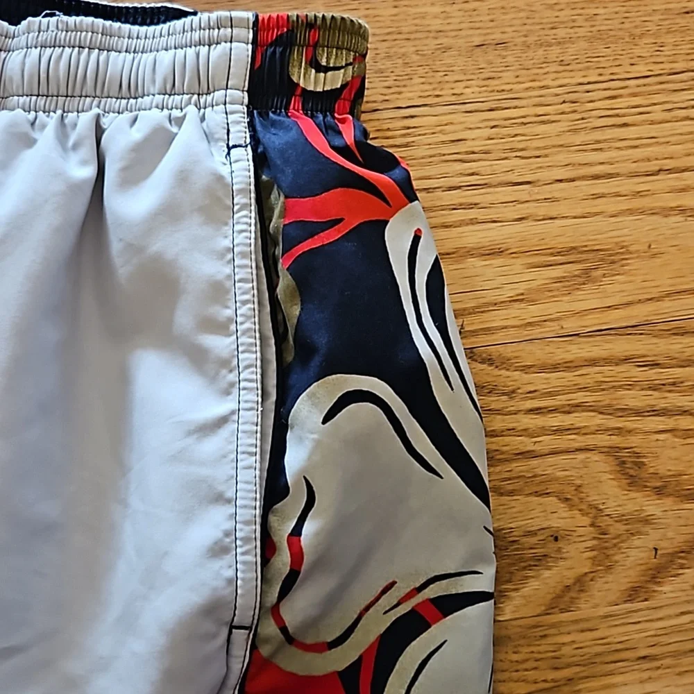 SPEEDO SWIM TRUNKS XL MEN'S  TAN NAVY BLUE RED POCKETS